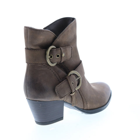 Earth Inc. Olive Boot Womens Brown Suede Zipper Ankle & Booties Boots