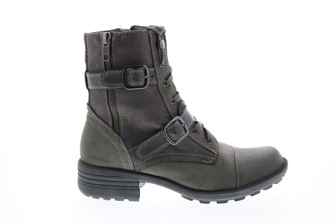 Earth Origins Perrie Womens Gray Leather Zipper Ankle & Booties Boots