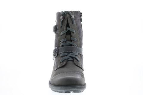 Earth Origins Perrie Womens Gray Leather Zipper Ankle & Booties Boots