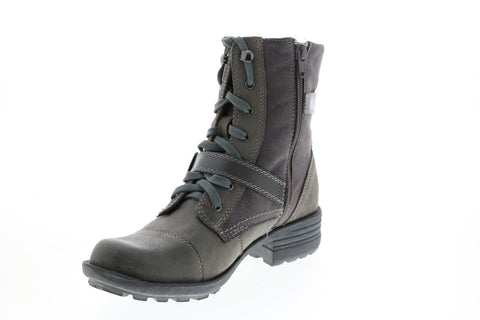 Earth Origins Perrie Womens Gray Leather Zipper Ankle & Booties Boots