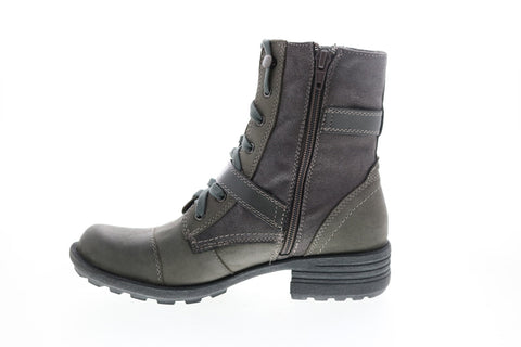 Earth Origins Perrie Womens Gray Leather Zipper Ankle & Booties Boots