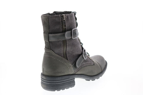 Earth Origins Perrie Womens Gray Leather Zipper Ankle & Booties Boots