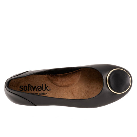 Softwalk Sonoma Halo S2257-001 Womens Black Narrow Ballet Flats Shoes