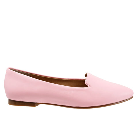 Trotters Harlowe T1707-680 Womens Pink Extra Wide Leather Loafer Flats Shoes