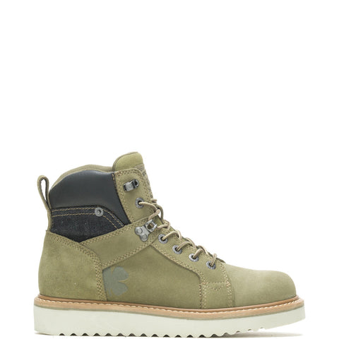Wolverine Lucky Brand Worker W080079 Mens Green Leather Lace Up Work Boots