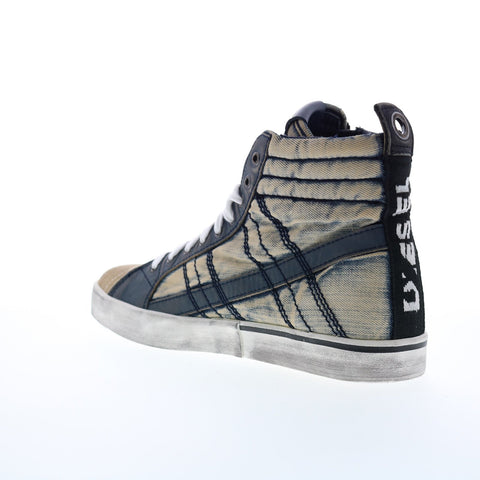 Diesel D-Velows Mid Lace Mens Blue Canvas Lace Up Lifestyle 