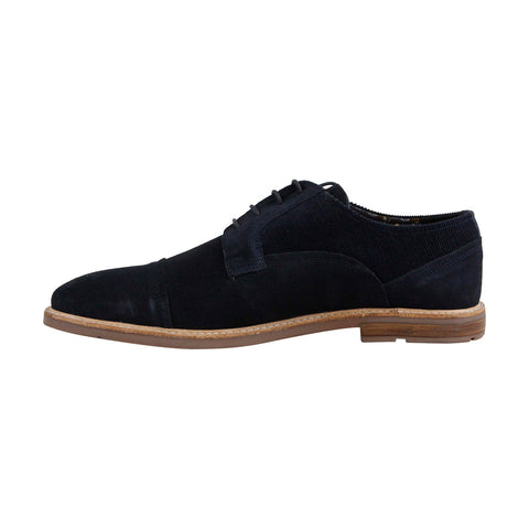 Ben Sherman Birk Cap Toe BNM00023 Mens Blue Suede Casual Lace Up Oxfords Shoes