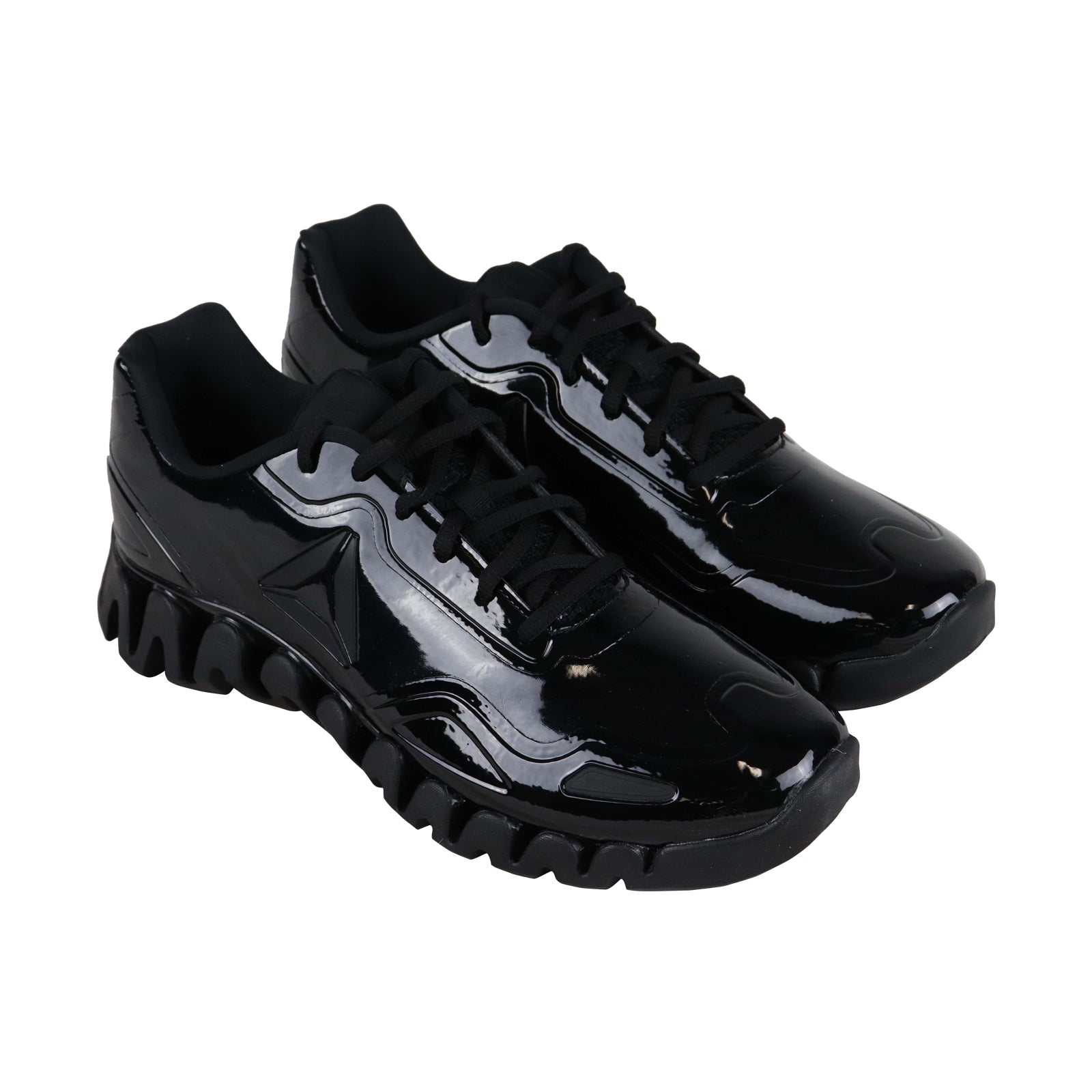 Reebok Zig Pulse SE Patent Ruze DV5221 Runn Gym - Athletic Mens Black Shoes Leather