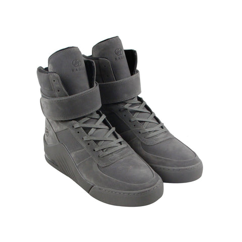 Radii Apex FM1098 Mens Gray Suede Casual Lace Up High Top Sneakers Shoes