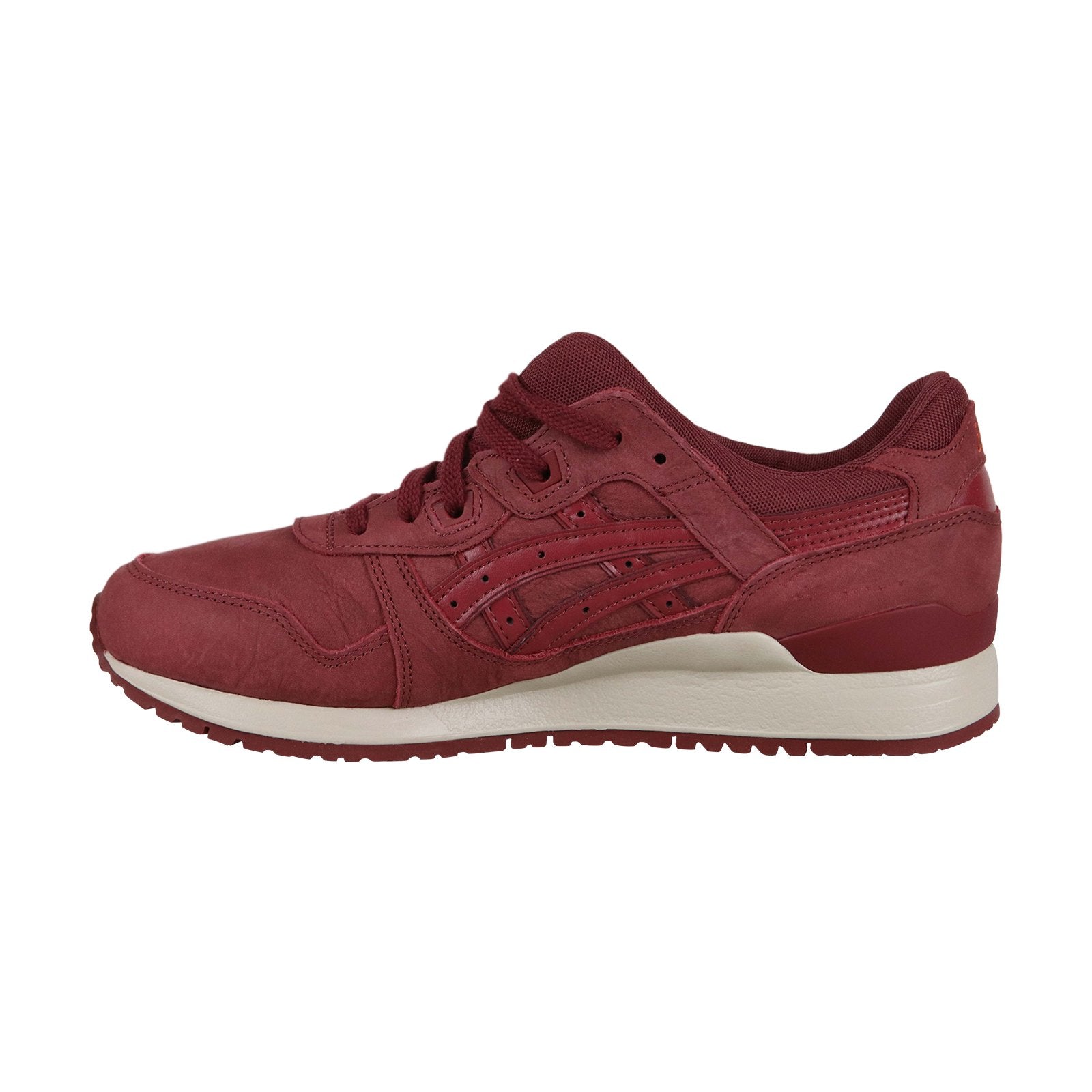 Asics Gel Lyte III HL7V3 2626 Mens Burgundy Leather Lifestyle Sneakers Ruze Shoes