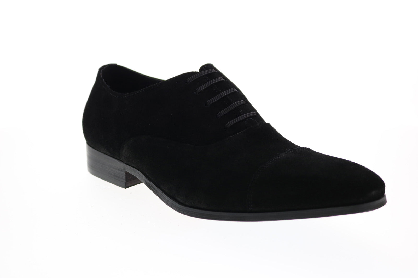 Carrucci KS2240-01S Mens Black Suede Oxfords & Lace Ups Cap Toe