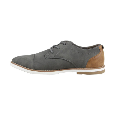 Steve Madden M-Falout Mens Gray Nubuck Leather Casual Lace Up Oxfords Shoes