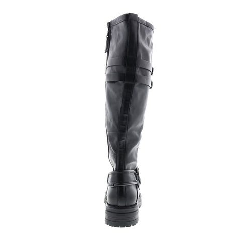 Miz Mooz Della Womens Black Leather Zipper Knee High Boots