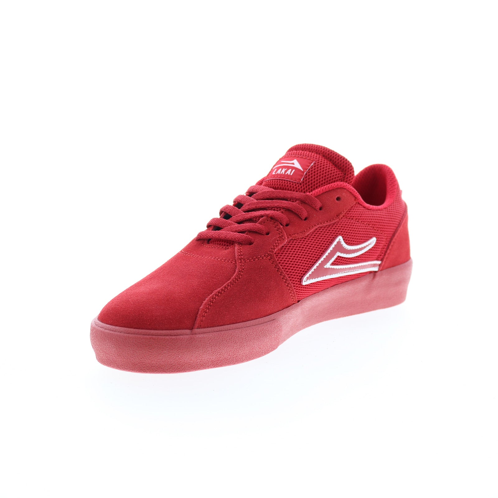 Lakai Cardiff MS3230264A00 Mens Red Suede Skate Inspired Sneakers