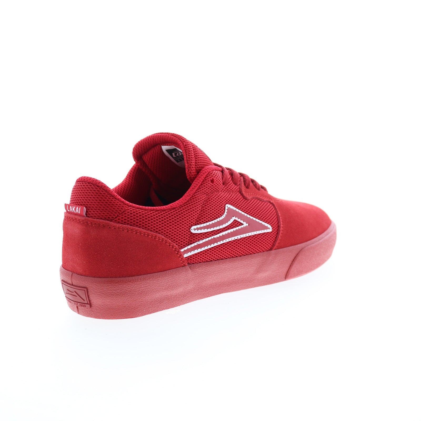 Lakai Cardiff MS3230264A00 Mens Red Suede Skate Inspired Sneakers