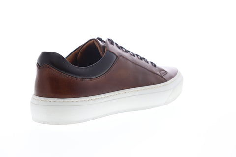 Bruno Magli Oslo Mens Brown Leather Low Top Lace Up Designer