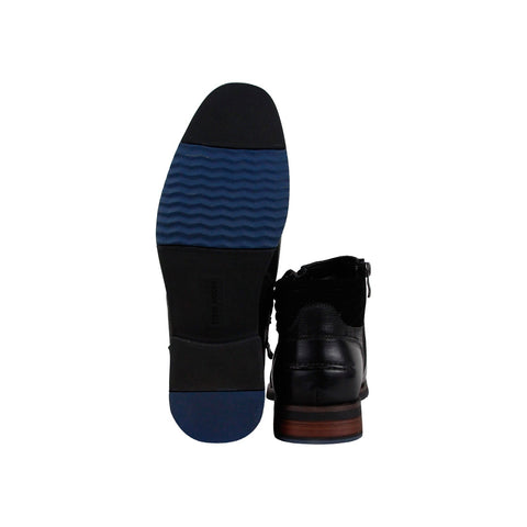 Steve Madden P-Kingpin Mens Black Leather Zipper Casual Dress Boots Shoes