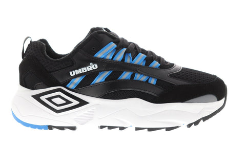 Umbro Neptune Mens Black Suede & Mesh Low Top Lace Up Sneakers Shoes