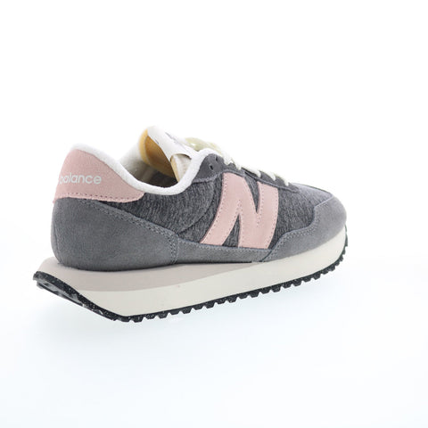 New Balance 237 WS237WC Womens Gray Suede Lace Up Lifestyle Sneakers Shoes